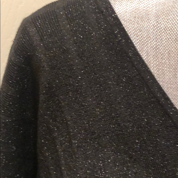 Black with sparkle dolman 3/4 length sleeve top - Picture 2 of 6